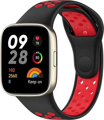 Produktbild von Strap-it Redmi Watch 3 Sport Armband (Schwarz/Rot)