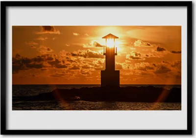 Produktbild von Bild 70x50 MDF-Rahmen Wandkunst Leuchtturm Architektur