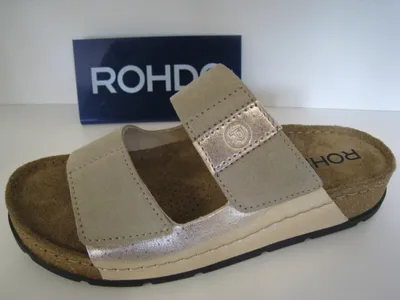 Produktbild von Rohde Damen Pantolette aus Leder mit weichem Memoryfußbett D.Soave 5413, Größe:37 EU, Farbe:Beige