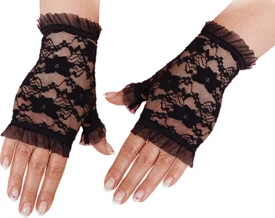 Produktbild von Spitzen Handschuhe fingerlos schwarz
