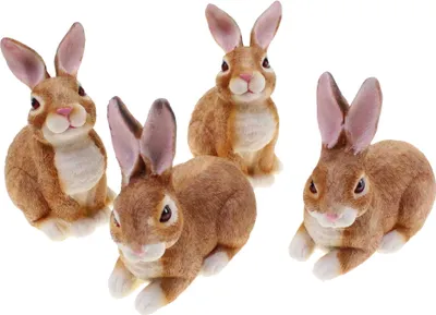 Produktbild von Hasen Set braun H 10cm Polyresin Osterhase Krippe Streudeko Ostern, Menge:4 St.