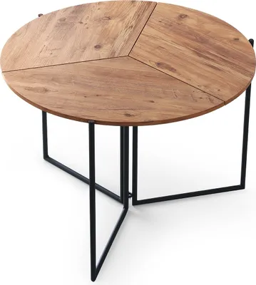 Produktbild von Skye Decor Esstisch rund aus Eiche,Melamin - Langlebig, stylisch & elegant - Esszimmertisch zusammenklappbar - Ideal als Wohnzimmer für Familien, Singles, Paare - Farbe Eiche
