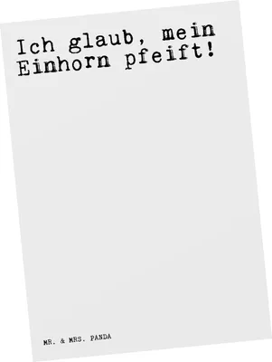 Produktbild von Mr. & Mrs. Panda Postkarte Ich glaub, mein Einhorn... - Weiß - Geschenk, Ansichtskarte, Spruch Sprüche Weisheiten Zitate Lustig Weisheit Worte, Einhorn, Schwein, Liebe