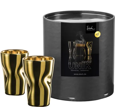 Produktbild von EISCH 2 Espressogläser 132/8 gold in Geschenkröhre UNIK 30013202