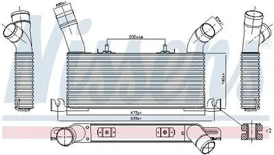 Obrázok produktu pre NISSENS 961006 Chladič preplňovaného vzduchu LLK pre MITSUBISHI PAJERO IV (V8W, V9W) Turbo Intercooler