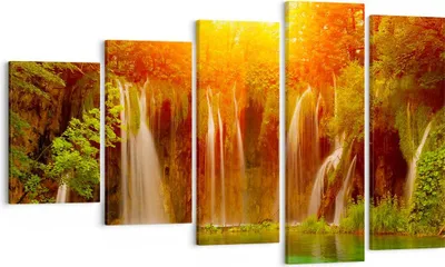 Produktbild von Bild auf Leinwand - Leinwandbild - Kroatien nationalpark wasserfall - 100x60cm - Wand Bild - Wanddeko - Leinwanddruck - Bilder - Kunstdruck - Leinwand bilder - Wandkunst - EG100x60-2228
