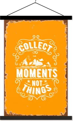 Produktbild von MuchoWow® Textilposter Jahrgang - Berg - Text 40x60 cm mit schwarzem Rahmen - Wanddekorationen