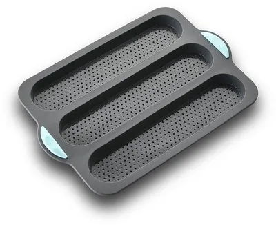 Produktbild von Silikonische Baguette-Form, Backform für Stockbrot, lange Backform für selbstgebackenes Brot und Sandwiches, hitzebeständig