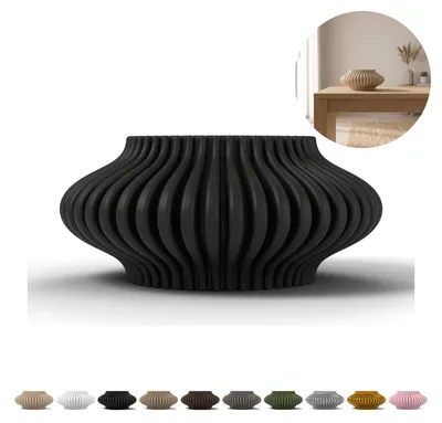Image de Photophore LED pour bougie chauffe-plat 3,5 cm, strié, en PLA – Noir