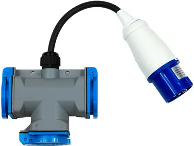 Produktbild von CEE Adapter Stromadapter CEE Stecker auf 3x Schukosteckdose Camping Caravan