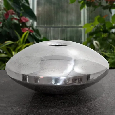 Produktbild von Blumenvase, Aluminium, Oval, Blumenvase, Glanz
