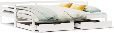 Immagine prodotto di Letto Estraibile con Cassetti senza Materasso Bianco 80x200 cm