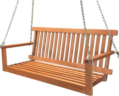Produktbild von Garten-Hängebank TURKU - 130cm Breit, Eukalyptus, Natur | Hängebank Garten Wetterfest Sitzbank Outdoor