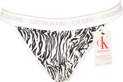 Produktbild von CK CALVIN KLEIN Damen-Slip, sichtbare elastische Hose mit Logo-Unterwäsche, Artikel QF5834O, XS, Cotone 55%,Modal 37%,Elasthan 8%
