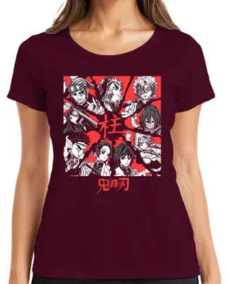 Produktbild von Demon Slayer Kimetsu no Yaiba Hashira Anime Geschenk Vintage Damen T-Shirt, Burgundy, L