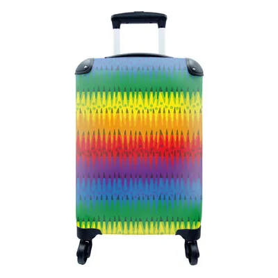 Produktbild von MuchoWow® Koffer Handgepäck Trolley Rollkoffer Kleine Reisekoffer mit 4 Rollen - Muster - Regenbogen - Abstrakt - Cabin Size < 55x40x23 cm & 55x40x20 cm - Fotokoffer - Kabinenkoffer - Boardgepäck - Reise-Box - Reisekoffer - Reisegepäck - Koffer mit Bild - Trolley für Kinder