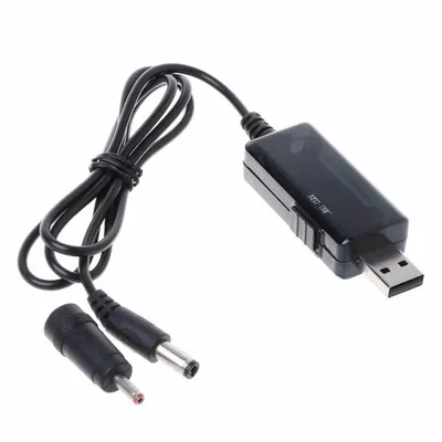 Produktbild von USB-zu-DC-Kabel, DC 5V auf 9V/12V USB-Spannungswandler, Adapterkabel für Stromversorgung, kompatibel mit 5,5 mm/3,5 mm Anschlüssen von Routern, Modems