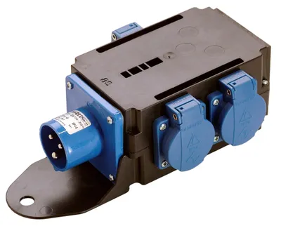 Produktbild von as-Schwabe MIXO Stromverteiler 230V 16A CEE-Stecker auf 3x Schukosteckdose IP44