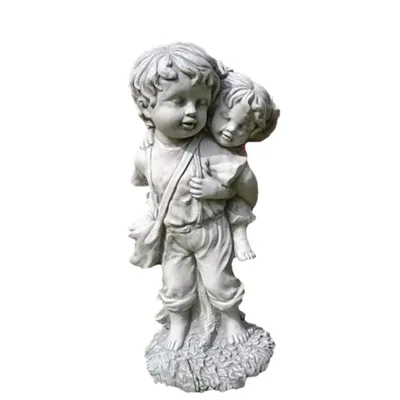 Produktbild von Geschwister Figur für den Garten oder den Vorgarten, aus Steinguss Neu Frostfest Witterungsbeständig, Steinfigur Gartenfigur Skulptur PO-491