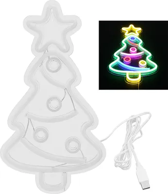 Produktbild von Xmas Tree Neon Licht Zeichen USB Powered LED Neon Licht Wanddekoration für Kinderzimmer Geburtstag Party
