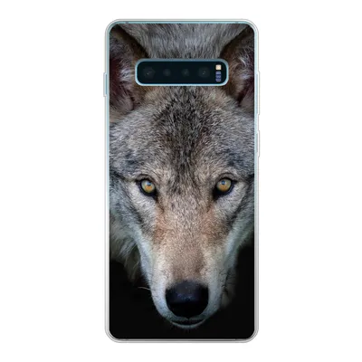 Produktbild von MuchoWow® Handyhülle Schutzhülle Hülle für Samsung Galaxy S10 Plus Wolf - Porträt - Schwarz Silikon Softcase Handy Hülle - Schutzhülle
