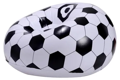 Produktbild von Aufblasbares Sofa im Fußballdesign – Tragbarer Luftsessel aus strapazierfähigem PVC – Faltbarer Relaxsitz für Outdoor, Reisen, Garten und Strand