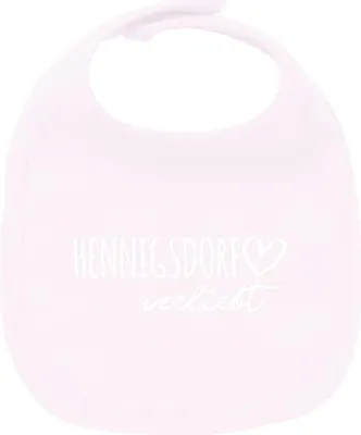 Produktbild von Huuraa Unisex Babylatz Hennigsdorf verliebt Geschenk Babypink  Baumwolle Hennigsdorf Mitbringsel