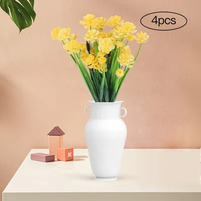 Imagen del producto de 4 unidades de flores artificiales Rode PE, ideales para decorar jarrones, arreglos decorativos para el hogar, tanto en interiores como en exteriores, y duraderas