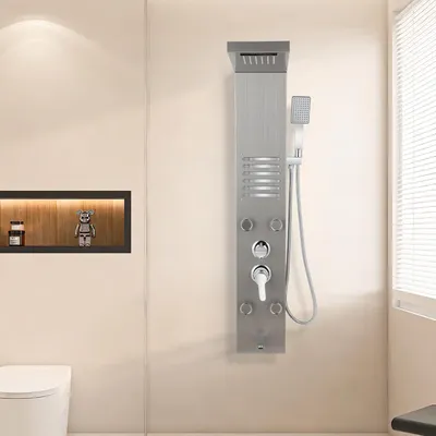 Produktbild von Peviasot Duschpaneel für Badezimmer, Regendusche mit 5 Massagedüsen, Silber
