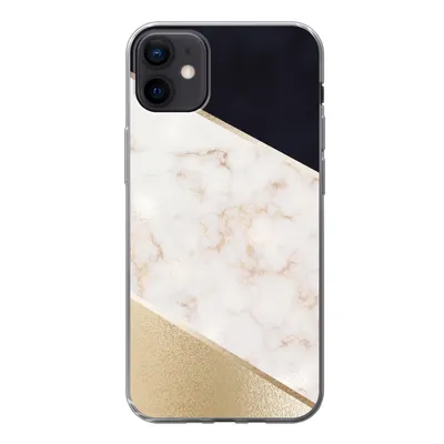 Produktbild von MuchoWow® Handyhülle Schutzhülle Hülle für iPhone 12 mini Marmor - Gold - Rosa Silikon Softcase Handy Hülle - Bild