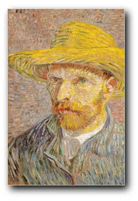 Produktbild von Kunstdruck „Selbstbildnis mit Strohhut“ von Vincent van Gogh – 40×60 cm – ungerahmt
