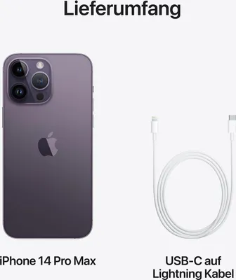 Produktbild von Apple iPhone 14 Pro Max, 17 cm (6.7 Zoll), 2796 x 1290 Pixel, 128 GB, 48 MP, iOS 16, Violett