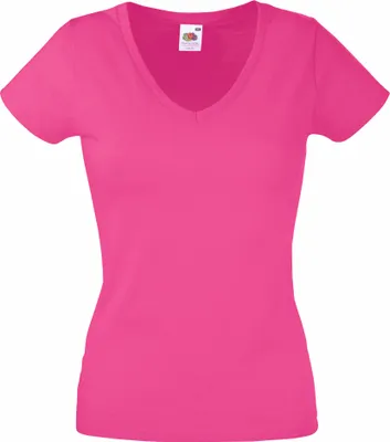 Immagine prodotto di Fruit of the Loom - Maglietta con scollo a V "Valueweight" da donna BC1361 (XS) (Fucsia)