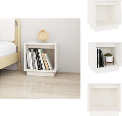 Obrázek produktu pro vidaXL Noční stolek bílý 40x30x40 cm z masivního borovicového dřeva - Noční stolky