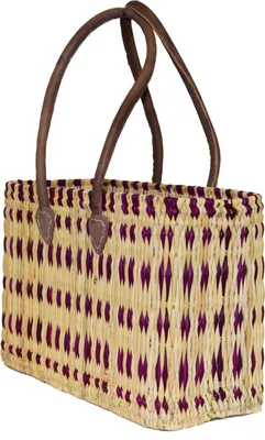 Immagine prodotto di Borsa in seagrass grande con manico lungo cesto per la spesa cesto in vimini cesto in vimini cesto in vimini, viola