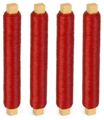 Produktbild von ECENCE 4er Set Blumendraht Basteldraht verzinkt Farbe Rot 0,65mm 35m