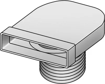 Produktbild von Helios Umlenkstück 60713 90°, Ø 125 mm auf flach 125, mit Schlauch