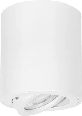 Image de Lampe apparente blanche ronde 1x GU10 orientable Ø8cm