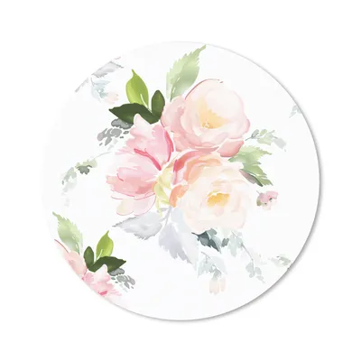 Produktbild von MuchoWow® Mauspad Mousepad Rosen - Aquarell - Weiß 40x40 cm - Mousepads - Maus Mat - Pad - Mausunterlage - Schreibtisch Accessoires