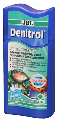Zdjęcie produktu dla JBL Denitrol 2306100, preparat startowy do akwarium, starter bakterii, do wody słodkiej i słonej