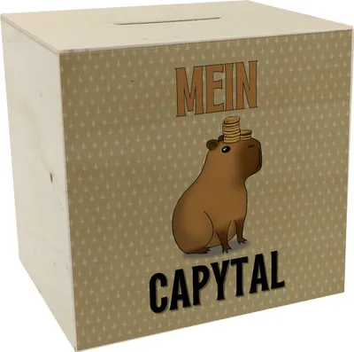 Produktbild von Mein Capytal Spardose aus Holz mit witzigem Capybara