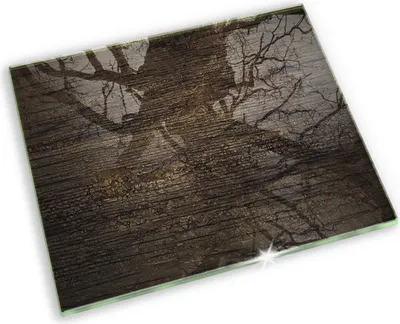 Produktbild von Untersetzer für Grabkerze Motiv Grabstein Gummifüße - 60x52 cm - Holzstruktur