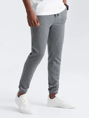 Zdjęcie produktu dla Ombre Clothing Spodnie dresowe męskie Awour grafitowe XXL