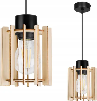 Produktbild von Moderne Led-Deckenhängelampe Aus Holz