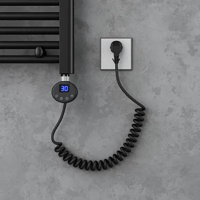 Produktbild von doporro Heizstab mit Thermostat 800W – Elektro Heizpatrone aus Edelstahl mit LCD Bildschirmund und Stecker Temperaturregelung – Schwarz Heizelement H-02