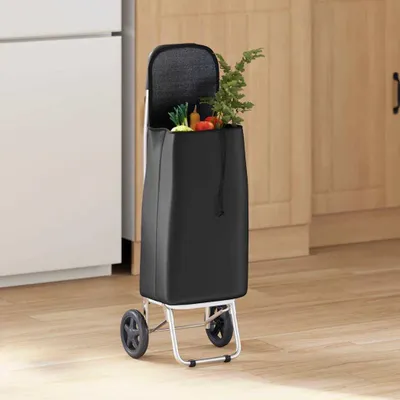 Produktbild von vidaXL Einkaufswagen Schwarz 35 x 28 x 92 cm Oxford-stoff