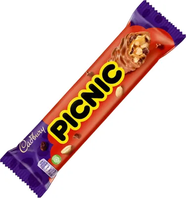 Immagine prodotto di Barretta Cadbury Picnic con arachidi, uva sultanina e caramello 48g
