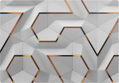 Produktbild von Geometrische Sechsecke – Bodenschutzmatte – Stuhlunterlage 100x100 cm – Rutschfest – Hartbodenmatte