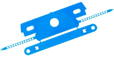Produktbild von Abheftstreifen mit Deckschiene 80mm Kunststoff VE=100 Stück blau