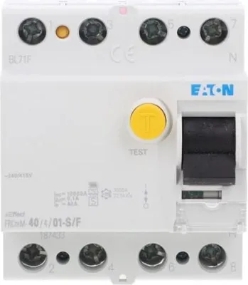 Produktbild von Eaton FI-Schalter Typ F/S 10kA 40A/4pol/100mA Eaton FRCMM-40/4/01-S/F, 1 Stk.